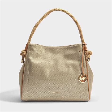 michael kors canvas signature tote|Michael Kors large grab bag.